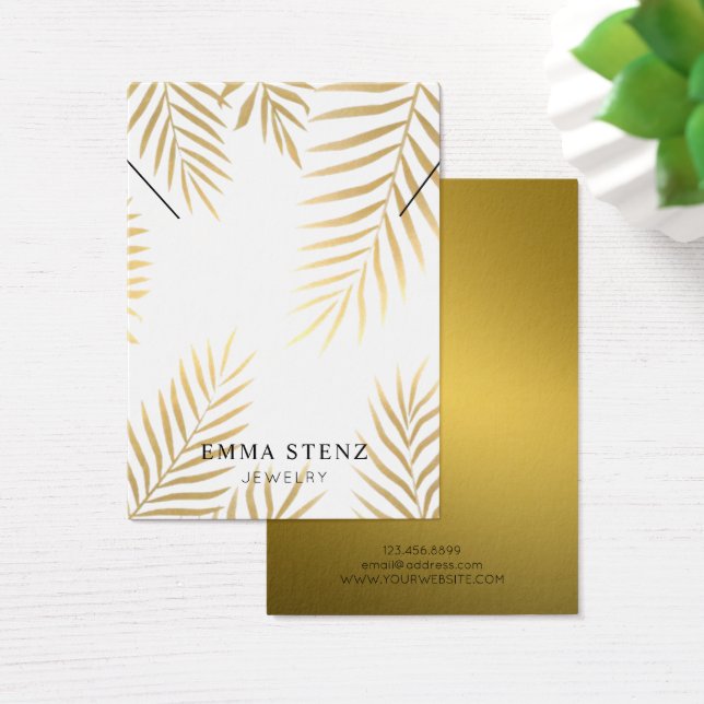 Necklace Display Card ・ Gold Foil Palm Blätter (Schreibtisch)