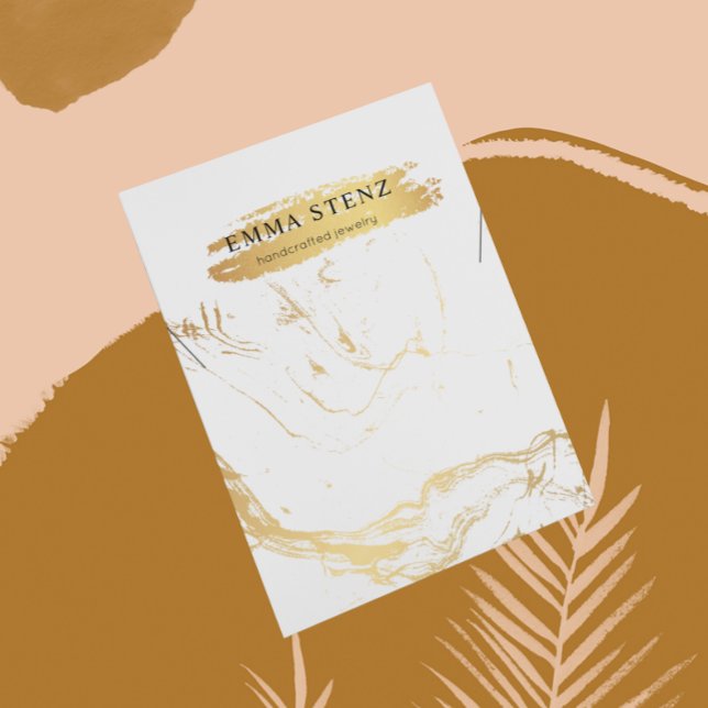 Necklace Display Card ・ Gold-Marmor-Logo Visitenkarte (Von Creator hochgeladen)