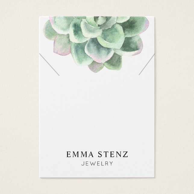 Necklace Display Card ・ Pastel Sukkulente Blume (Vorderseite)