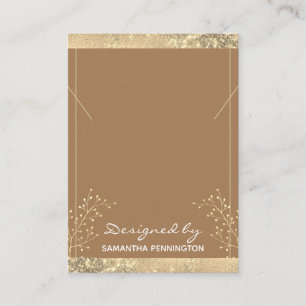 Necklace Display Gold Glitzer Floral Visitenkarte