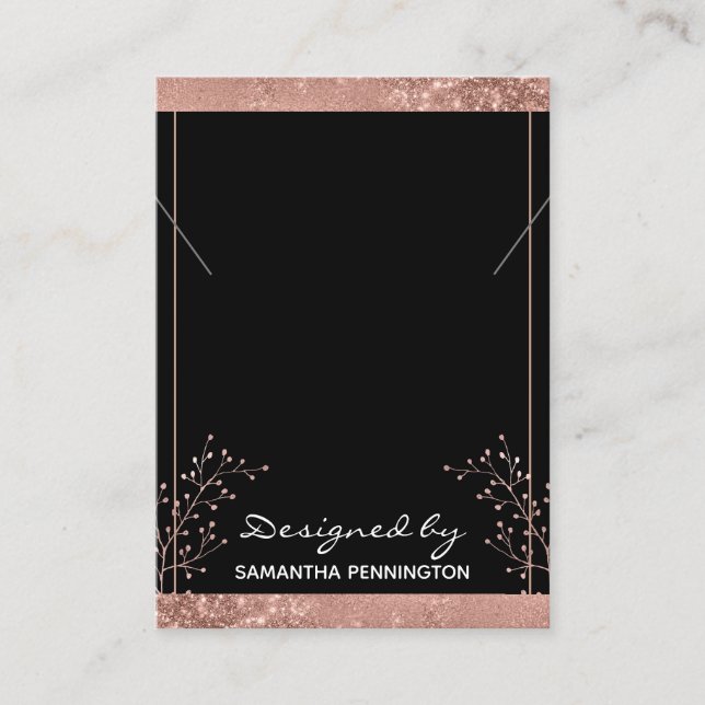 Necklace Display Rose Gold Floral Visitenkarte (Vorderseite)