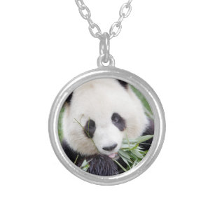 Necklace Foto Riant Panda , Tiere 0272. Versilberte Kette