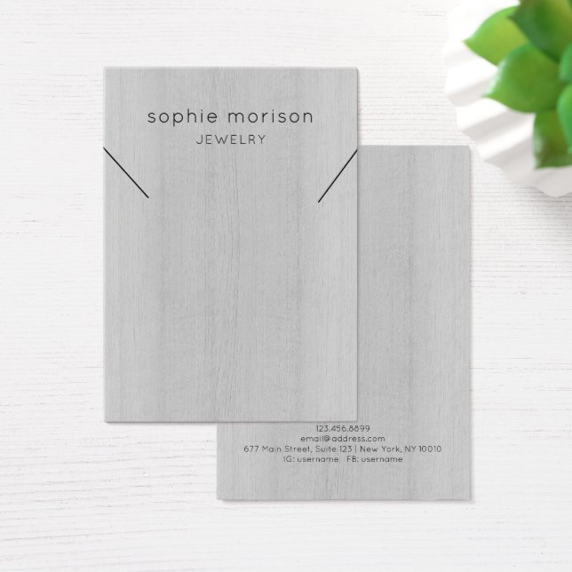 Necklace Juwelry Display Card ・ Weißes Holz (Schreibtisch)