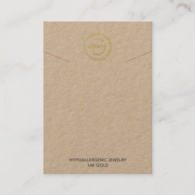 Necklasseanzeige Ihr Logo Kraft Paper Business Visitenkarte (Vorderseite)