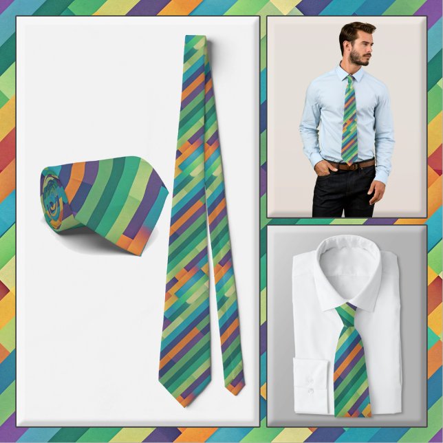 NECKTIE - Diagonale mehrfarbige Streifen Krawatte (Von Creator hochgeladen)