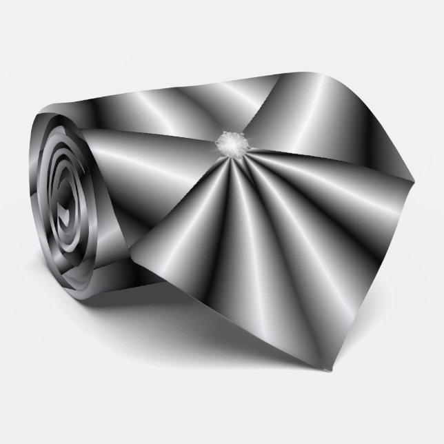 Necktie - "Diamond" Silbergraue Lüfter Krawatte (Gerollt)