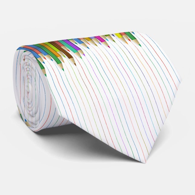 Necktie - Farbige Bleistift-Linien Krawatte (Gerollt)