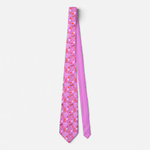 Necktie Love Heart Schriftzug Hot Pink Valentinsta Krawatte