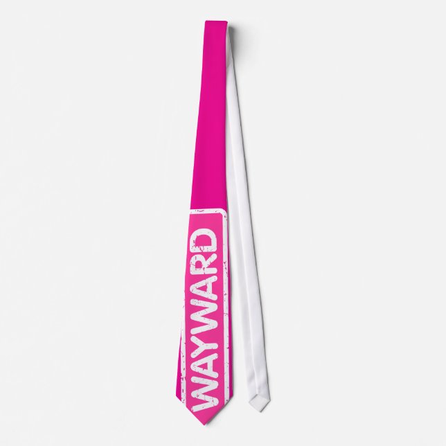 Necktie mit dem Logo "White and Pink Wayward" Krawatte (Vorderseite)