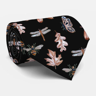 Necktie Nature Pattern schwarz und Kupfer Krawatte