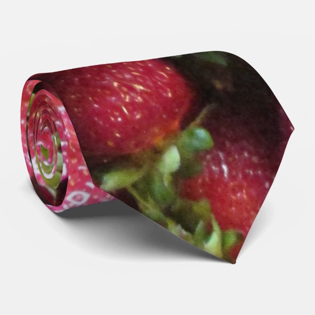 Necktie - Summer Strawberries Krawatte (Gerollt)