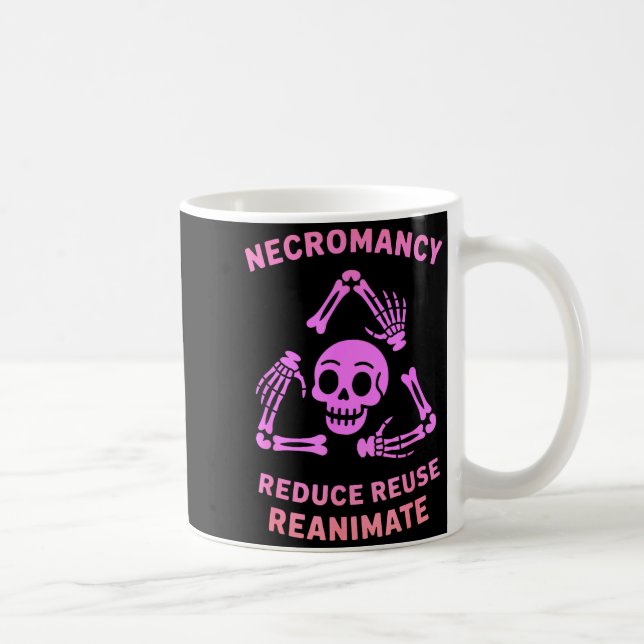 Necromancy Reduce Reuse Reanimate Skeleton Design  Kaffeetasse (Rechts)