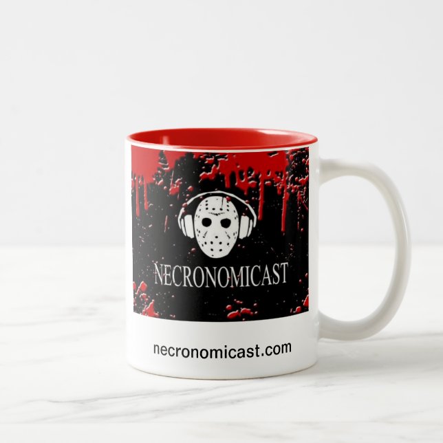 Necromug - Weiß/Rot Zweifarbige Tasse (Rechts)