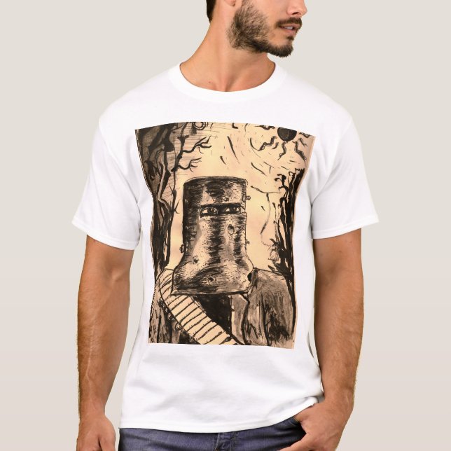 Ned Kelly Solar Eclipse in Sepia T-Shirt (Vorderseite)