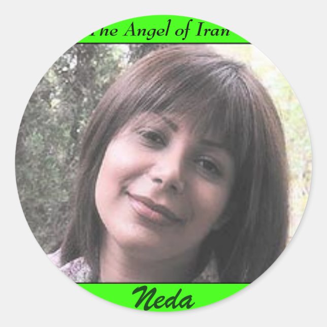 NEDA SOLTANI, Der Engel des Iran, Neda Runder Aufkleber (Vorderseite)