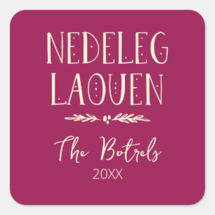 Nedeleg Laouen - Frohe Weihnachten in Breton Quadratischer Aufkleber