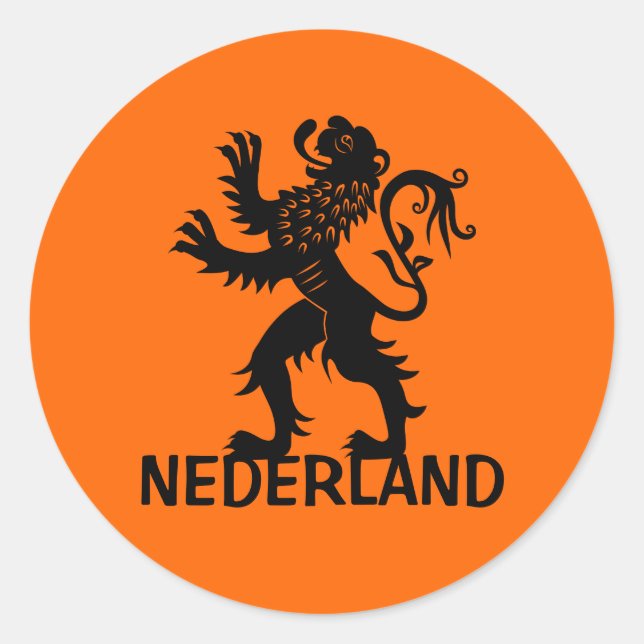 Nederland Lion Runder Aufkleber (Vorderseite)