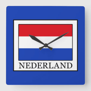 Nederland Quadratische Wanduhr