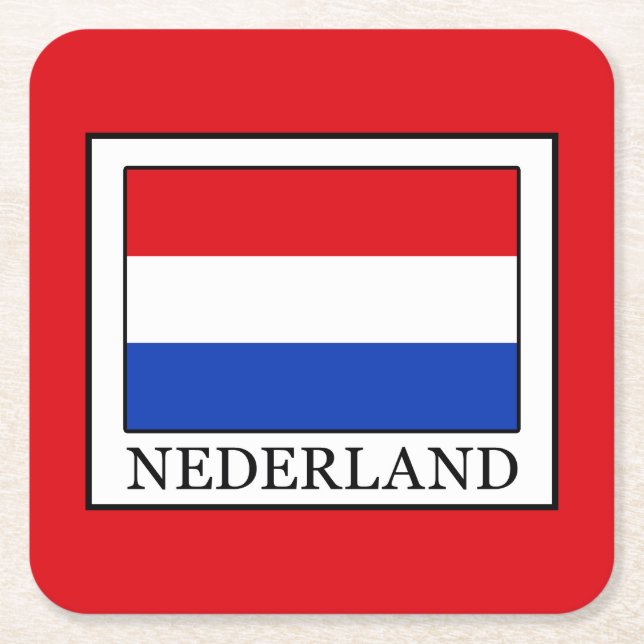 Nederland Rechteckiger Pappuntersetzer (Vorderseite)