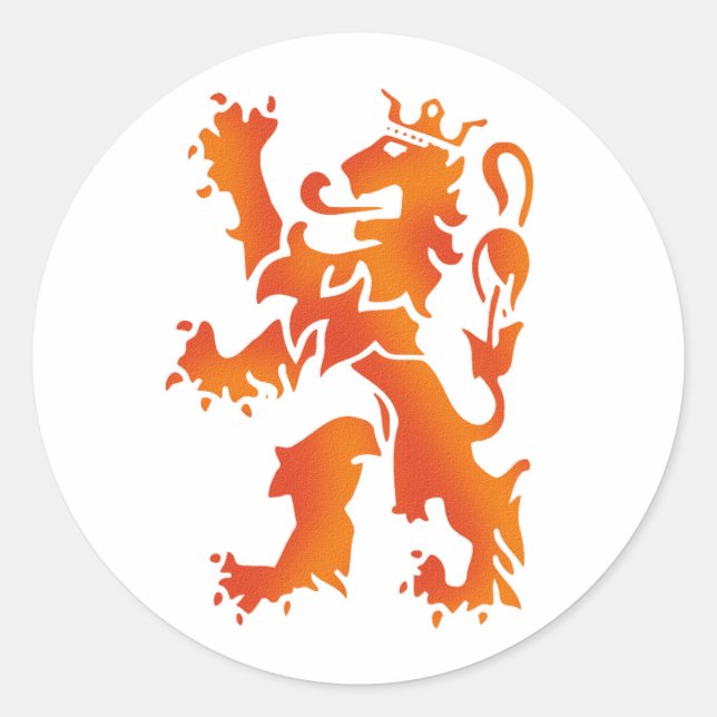Nederland wereldkampioen Löwe 2014 Runder Aufkleber (Vorderseite)