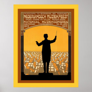 Nederlandsch Muziekfeest ~ Vintage Holländer Poster