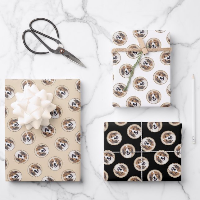 Nederlandse Kooikerhondje Malerei Haustier Hund Ku Geschenkpapier Set (Vorderseite)
