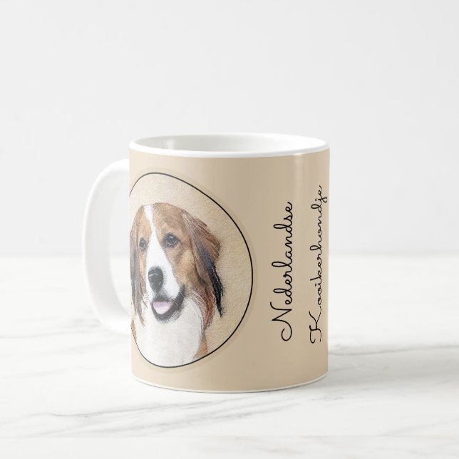 Nederlandse Kooikerhondje Malerei - Hund Art Kaffeetasse (Vorderseite Links)