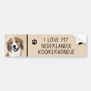 Nederlandse Kooikerhondje Malerei - Hunde Kunst Autoaufkleber