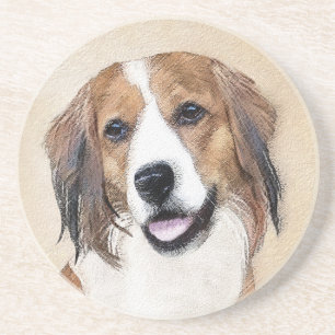 Nederlandse Kooikerhondje Malerei - Hunde Kunst Getränkeuntersetzer