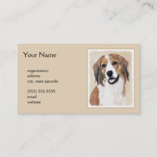 Nederlandse Kooikerhondje Malerei - Hunde Kunst Visitenkarte