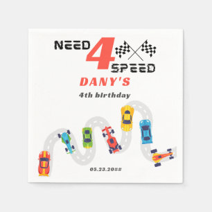 Need 4 Speed Motor Car Racing Boy Vierte Geburtsta Serviette