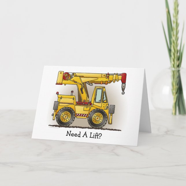 Need A Lift Crane Truck Note Card Karte (Vorderseite)