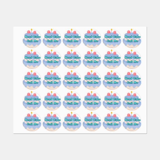 Need Cake Cool Stikers Etiketten (Blatt)