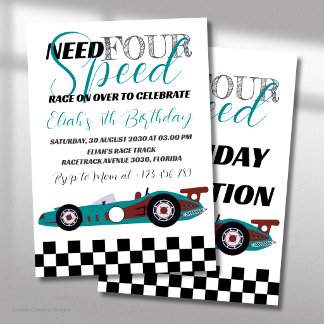 Need for Speed Birthday Race Car Party Einladung