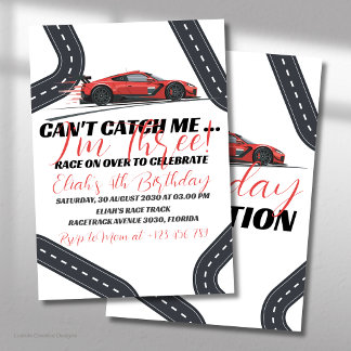 Need for Speed Birthday Race Red Car Party Einladung