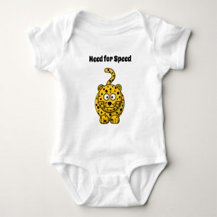 Need for Speed, Funny Cheetah Cartoon Cat Design Baby Strampler