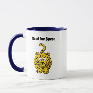 Need for Speed, Funny Cheetah Cartoon Cat Design Tasse