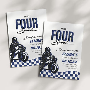 Need Four Speed Boys Viertes Dirt Bike Geburtstag Einladung