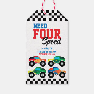 Need Four Speed Monster Truck Geburtstag Geschenkanhänger
