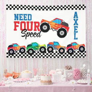 Need Four Speed Monster Truck Race 4. Geburtstagsb Banner