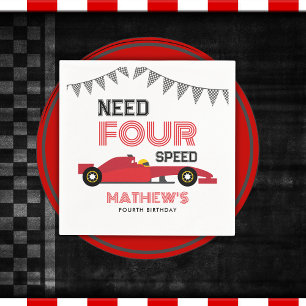Need Four Speed Race Car 4. Geburtstag Party Serviette