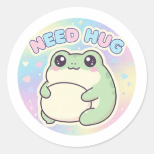 Need Hug Frosch Aufkleber Süßer Selbstumarmungsfro