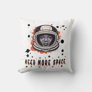 Need More Space – Astronaut Throw Pillow Kissen