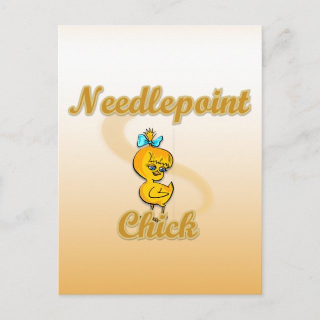 Needlepoint Chick Postkarte (Vorderseite)