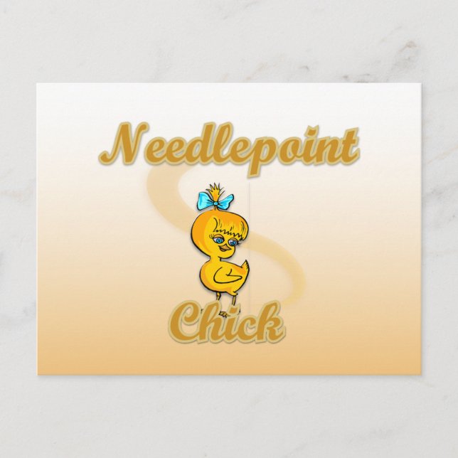 Needlepoint Chick Postkarte (Vorderseite)