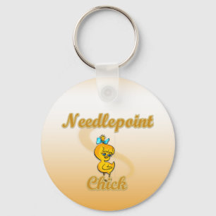 Needlepoint Chick Schlüsselanhänger