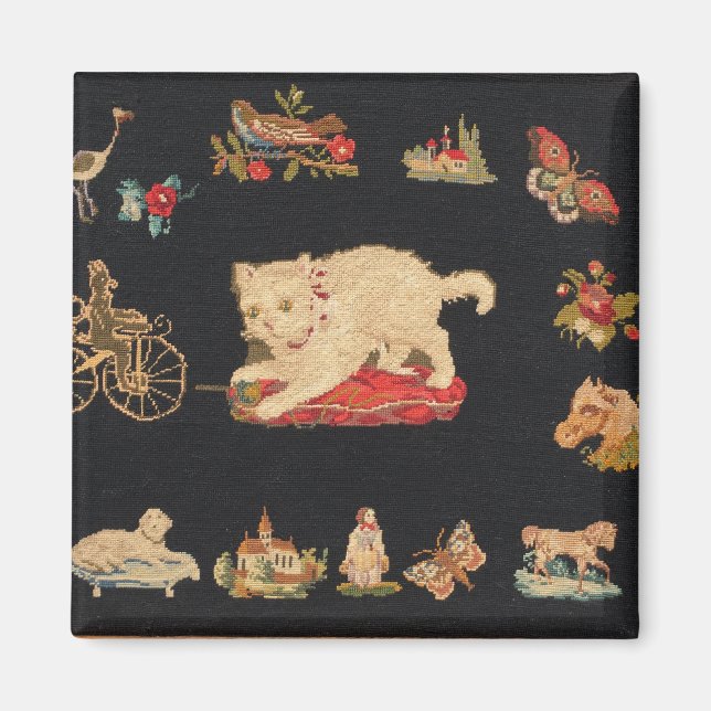 Needlepoint Kitty Cat Magnet (Vorne)
