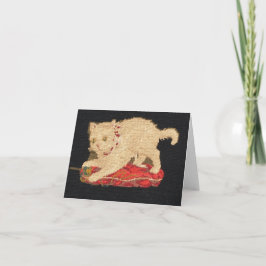 Needlepoint Kitty Chat Note Card Karte