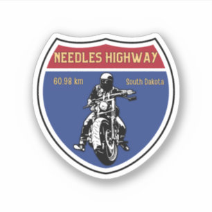 Needles Highway Motorrad-Radtour South Dakota Aufkleber