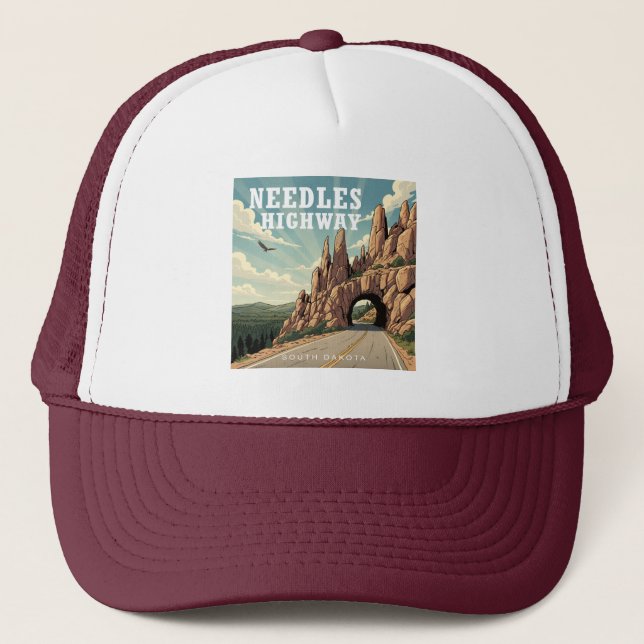 Needles Highway South Dakota Eagle Truckerkappe (Vorderseite)